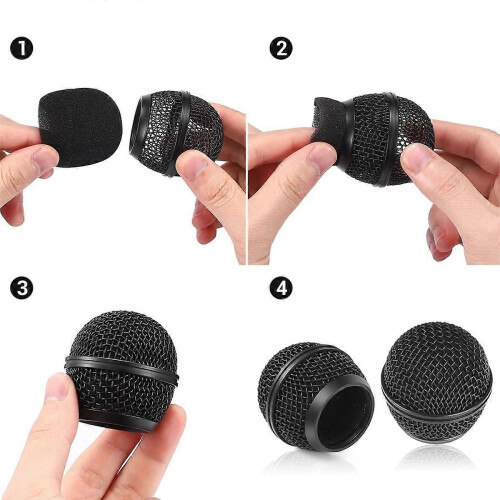 4PCS Mic Grille Replacement for Wireless Mic&Wired Mics, Black 2
