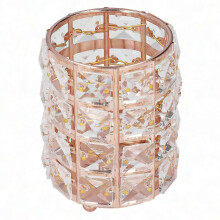 Crystal Makeup Brush Holder - Stylish Pen and Jewelry Organizer for Elegant Storage