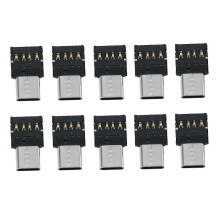 10Pcs Ultra Mini Type-C USB-C to USB 2.0 OTG Adapter for Cell Phone Tablet & USB Cable & Flash Disk