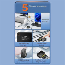 Dispositivo di condivisione stampante USB con 2 porte USB 2.0, selettore, periferica di condivisione