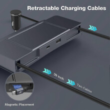 USB-Hub für Tesla Model Y (2020–2024) und Model 3 (2020–2023) – Schnelllade-Dockingstation für die Mittelkonsole