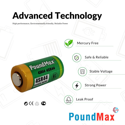 4SR44,PX28,544,4LR44 6.2V PoundMax Silver Oxide Battery 2