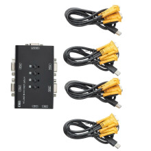 KVM Switch,USB VGA KVM Switch for 4PC Sharing One Video Monitor and 3 USB Devices,for PC, Keyboard, Mouse, Scanner