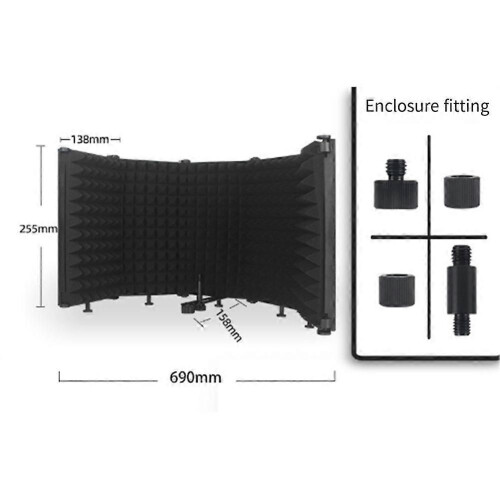 Adjustable 5 Panel Microphone Isolation Shield Foldable Studio Recording Mic Filter Mic Sponge Soundproof Shield 1