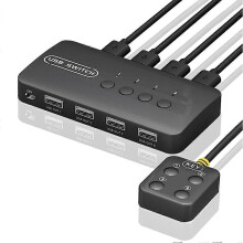 Adattatore controller USB condiviso con 4 ingressi e 4 uscite, compatibile con laptop, computer, stampante,