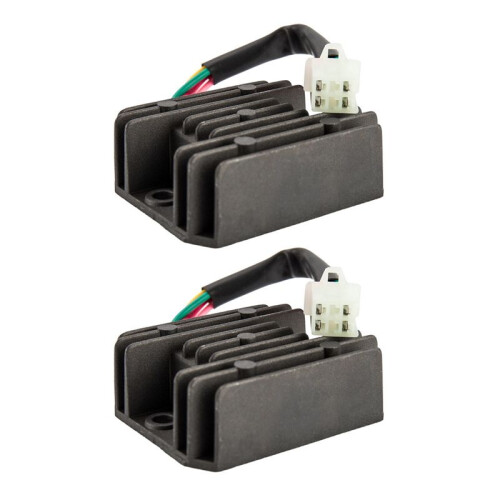 2X Universal 4 Wire Full Wave Black Motorcycle Regulator Rectifier 12V  Bike Quad