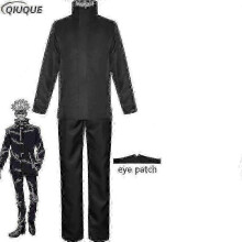 Zestaw kostiumów cosplay Jujutsu Kaisen Gojo Satoru z peruką i opaską na oko na imprezę Halloween dla