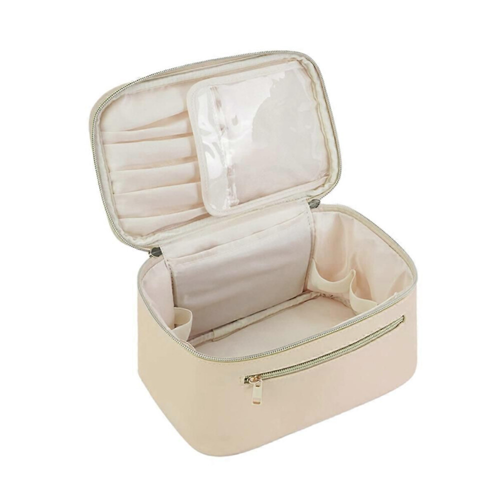 Beige Makeup Bag, Travel Make Up Organizer Cosmetic Brush Bags Case,