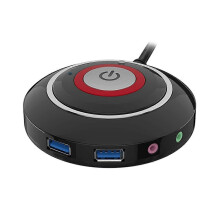 Pulsante di accensione esterno per PC con doppia porta USB e audio, cavo da 165 cm.