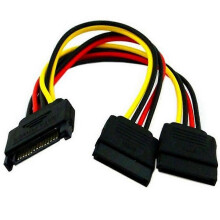 10 pezzi di connettore splitter per hard disk da SATA maschio a 15 pin a 2 femmine da 15 pin, cavo di