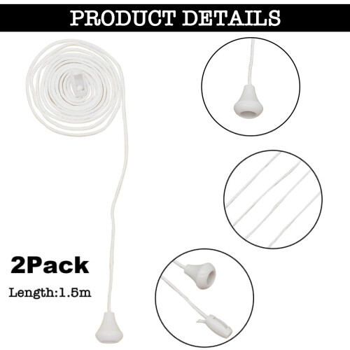 2pcs Replacement Cord Pull for Ceiling Switch,Nylon Pull Cord Light Switch Bathroom Light Pull Cord,Cord Spare Ceiling Light Switch Pull Cord for Lig 2