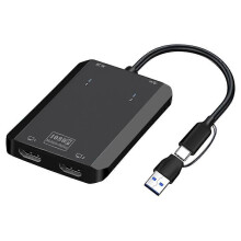 USB 3.0 USB C to Dual HDTV Splitter Extended Display Adapter for Dual Screen Mirroring/Extension