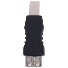 USB printer adapter type A female - type B male black silver tone