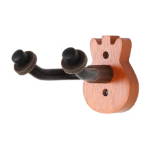 Solid Beech Wood Guitar Wall Mount and Ukulele Hanger with AntiSkid Secure Hold for Home Music Decor