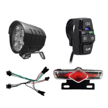 Electric Bicycle 24/36/48V/60V Headlight Front Tail Rear Warning Light LED Night Spotlight Headlight Riding EBike