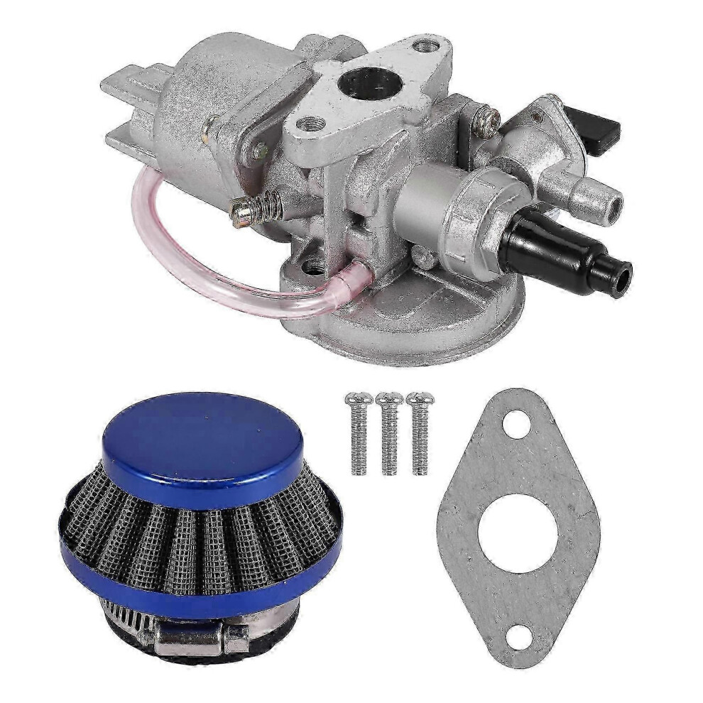 Carburetor Carby + Air Filter + Stack For 2-Stroke 47Cc 49Cc Engine Parts Mini Moto Kids Atv Quad Dirt Pocket Bike Minimoto Blue 9152359503167
