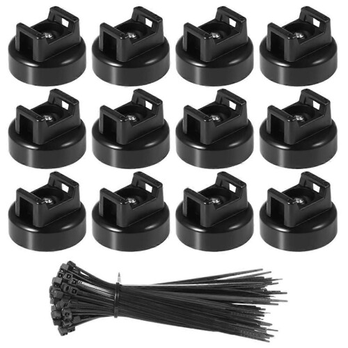 15pcs Magnetic Cable Zip Tie Base, Wire Cable Holder, Cable Ties Mount Wire Clips for Cable Wire Hol