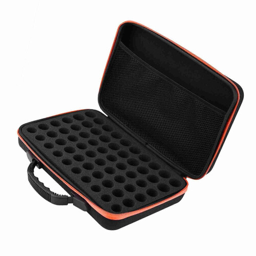 Hårt fodral för eteriska oljor, 60 flaskor lämpliga för flaskor 5 ml, 15 ml (orange) 2