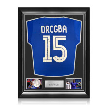 Didier Drogba Signed Original Chelsea 2005-06 Centenary Football Shirt (Original Print). Superior Frame