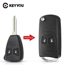 Θήκη κλειδιού με 2 κουμπιά για Chrysler 300c Jeep Dodge Compass Wrangler Patriot FOB Remote Key Car
