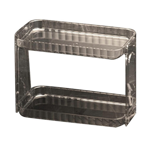 Bathroom, Kitchen, Transparent Double Layer Storage Rack,A