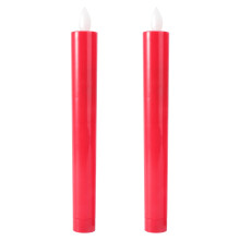 Rødt flammeløst LED-konisk lys 22,2 cm