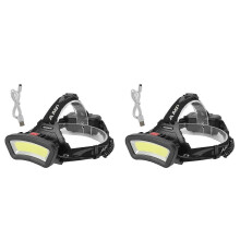 2X COB-pannlampa LED-pannlampa S USB-laddningsbar lykta kompatibel utomhuscamping vandring