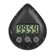 2X Silent Non-Ticking Battery Operated Shower Timer, Waterproof Digital Timer, Small Size Cute Timer Black