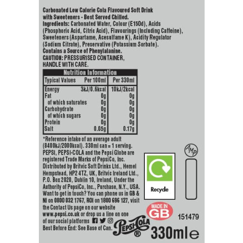 Pepsi Pepsi Diet Cola Cans 8 x 330 ml 2