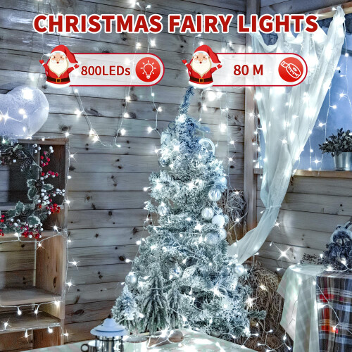 Nextronix Fairy Lights Plug in, 80M 800 LEDs String Lights Main Powered Indoor with 8 Modes/Remote/Timer 2