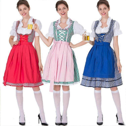 Γυναικεία Στολή Oktoberfest Γερμανικό Φόρεμα Dirndl Βαυαρικό Καρναβάλι Πάρτι 2