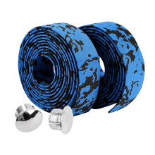 2 Pack Road Bike Handlebar Tape with 2 Plugs (Black & White)