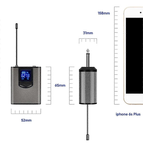 UHF Portable Wireless Headphone/Lvalier Microphone with Bodypack Transmitter and Receiver 1/4Inch O 2