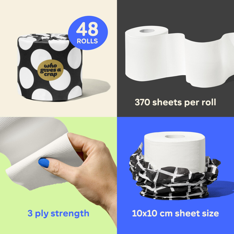 Who Gives A Crap – Premium Bamboo Twice As Long Toilet Roll Box Of 24