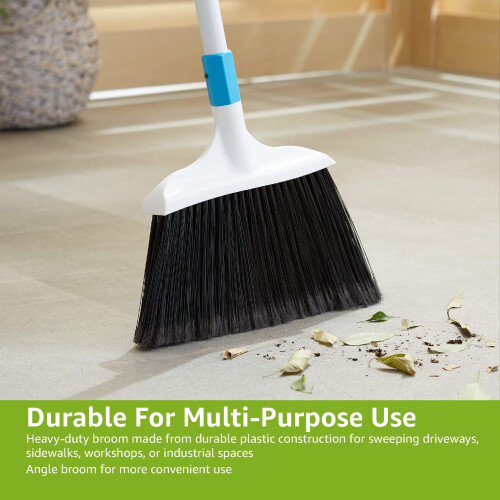 Amazon Basics HeavyDuty Outdoor Broom BlueWhite 2