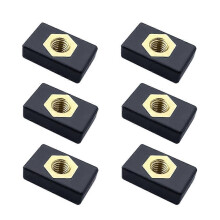 6 pezzi Dado scorrevole in rame M6 Montaggio laterale Guida scorrevole Supporto canna da pesca Base