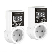 2pack Thermostat Socket With Sensor, EU Plug