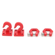 2Pcs Metal Trailer Hooks for SCX10 90046 Trx4 D90 1/10 RC Car Red