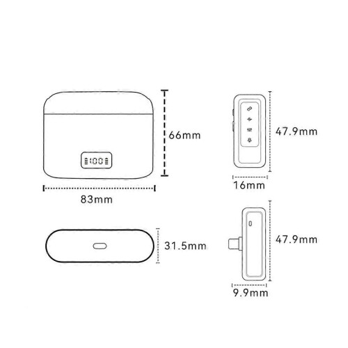 M8 Pro Wireless Lavalier Microphone with LCD Display Charging Box Noise Reduction Mic for Ios Android Live Streaming C 1