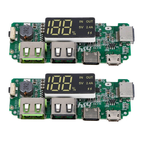 LED Διπλή USB 5V 2.4A Micro/Type-C USB Κινητό Power Bank 18650 Μονάδα φόρτισης