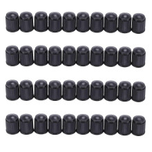 40 stuks plastic ventieldopjes voor fietsen, auto's, bestelwagens en motorfietsen, zwart