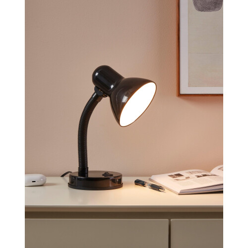EGLO Eglo Basic Table Lamp, Steel and Black Plastic Bedside Light, Children’s Room Lighting, e27 Socket 2