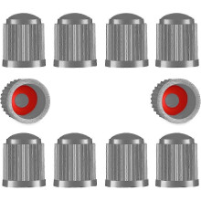 AURA 10 Pcs Plastic Tire Valve Caps for Car Bike SUV Bicycle Motorbike, Dust Covers with Seal, Grey