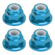 4 dadi ruota in lega di alluminio M4 compatibili con auto RC 1/10, diametro interno 4 mm, colore blu