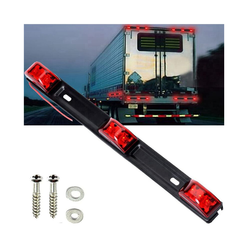 3X Trailer Tail Bar, 14.2 Inch Clearance Identification Id With Bracket Light/Red 6033970312990