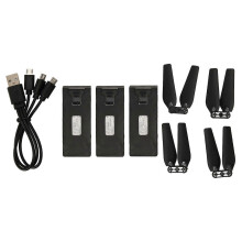 Παρτίδα 3 μπαταριών drone 3,7 V 1800 mAh, Plug and Play, avec hélices, pour modèles E