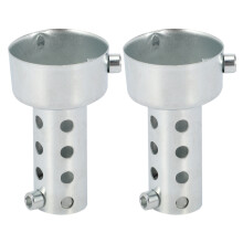 2X Argento Silenziatore di Scarico per Moto Silenziatore per Silenziatore Baffle Db Silenziatore 45mm x 80mm