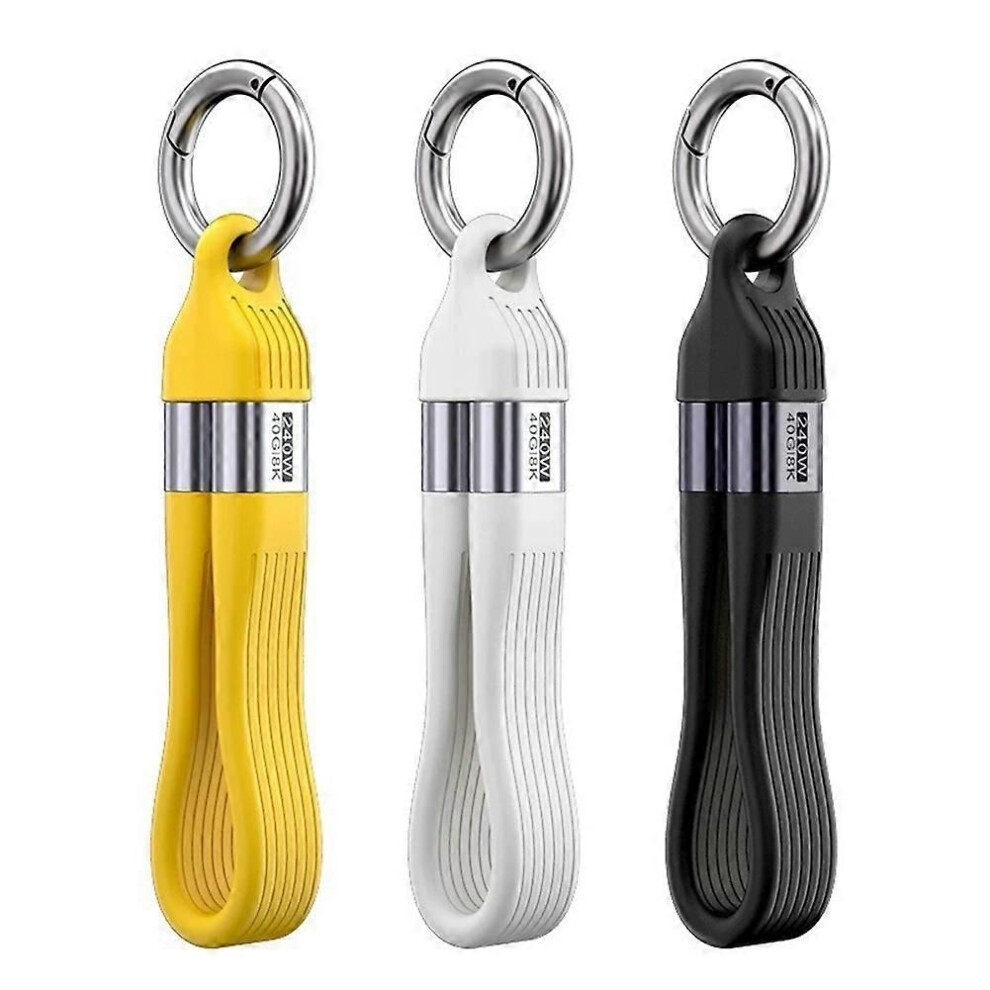 3Pcs Keychain Pd 240W Fast Charging Cable 40Gbps Usbc To C Fast Charging Cable Hard Drive Data Transfer Cable 9152359522557