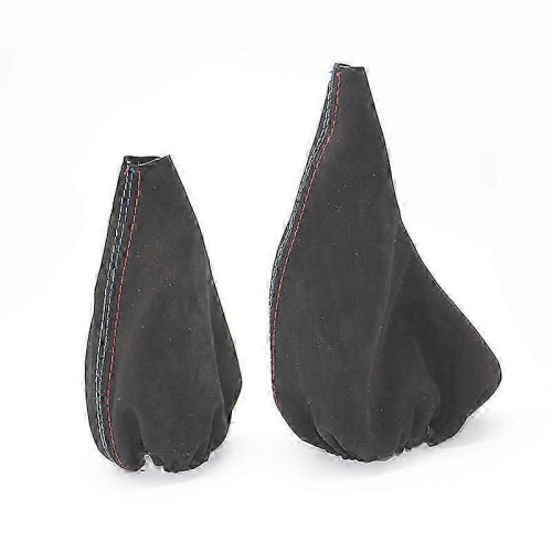 Manual Handbrake Boot Cover for 3 Series E36 E46 E30 E34 M3 Z3 - Black Suede Leather Gear Shift Collar