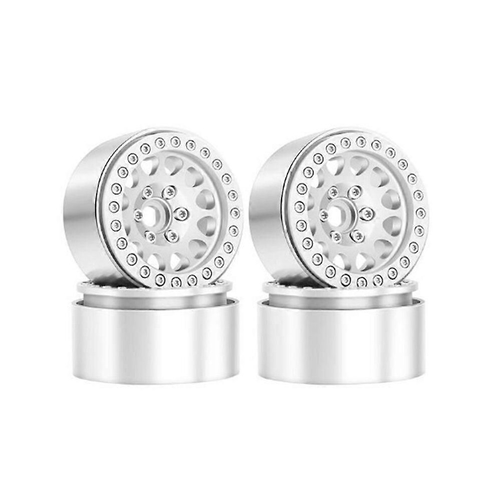 Photos - Parts for Drones & RC models 4Pcs 1.9 Beadlock Wheel Hub Rim for 1/10 RC Traxxas TRX4 SCX10 Silver